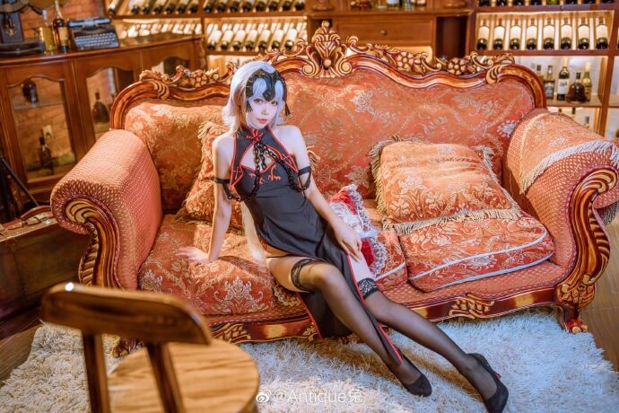【COS正片】fate/grand order黑贞德旗袍cos黑丝长腿 Antique兔 - 第1张 - 机器猫次元 【COS正片】fate/grand order黑贞德旗袍cos黑丝长腿 Antique兔 - 第1张 - 机器猫次元
