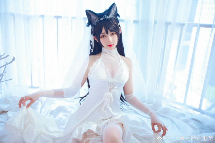 【COS正片】碧蓝航线爱宕白婚纱cos 纯白花嫁美丽无暇