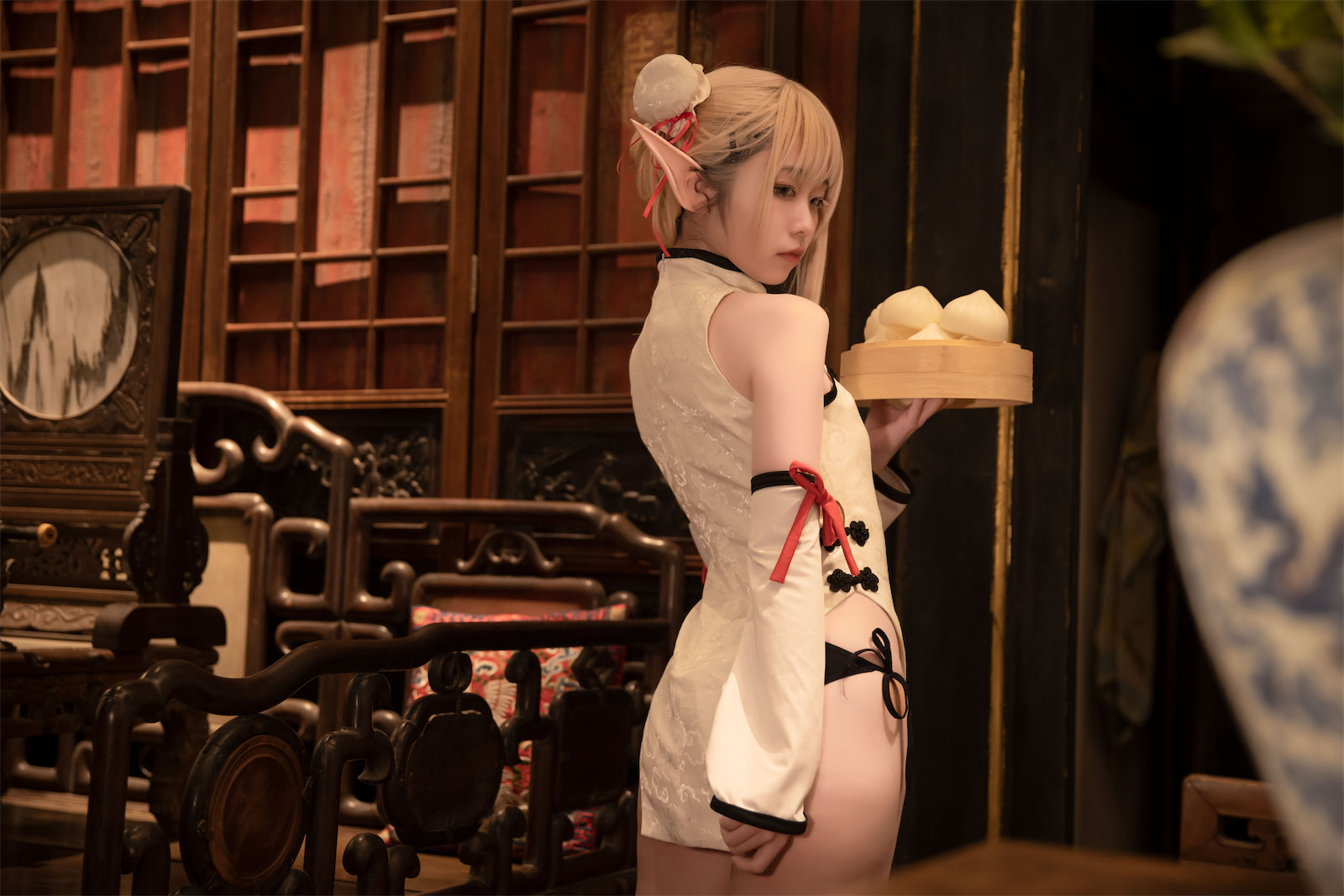 G44不会受伤 - 水兰儿 宅T 白旗袍 [48P] - 第6张 - 机器猫次元