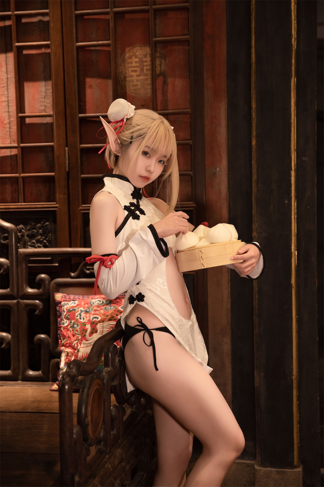 G44不会受伤 - 水兰儿 宅T 白旗袍 [48P] - 第1张 - 机器猫次元