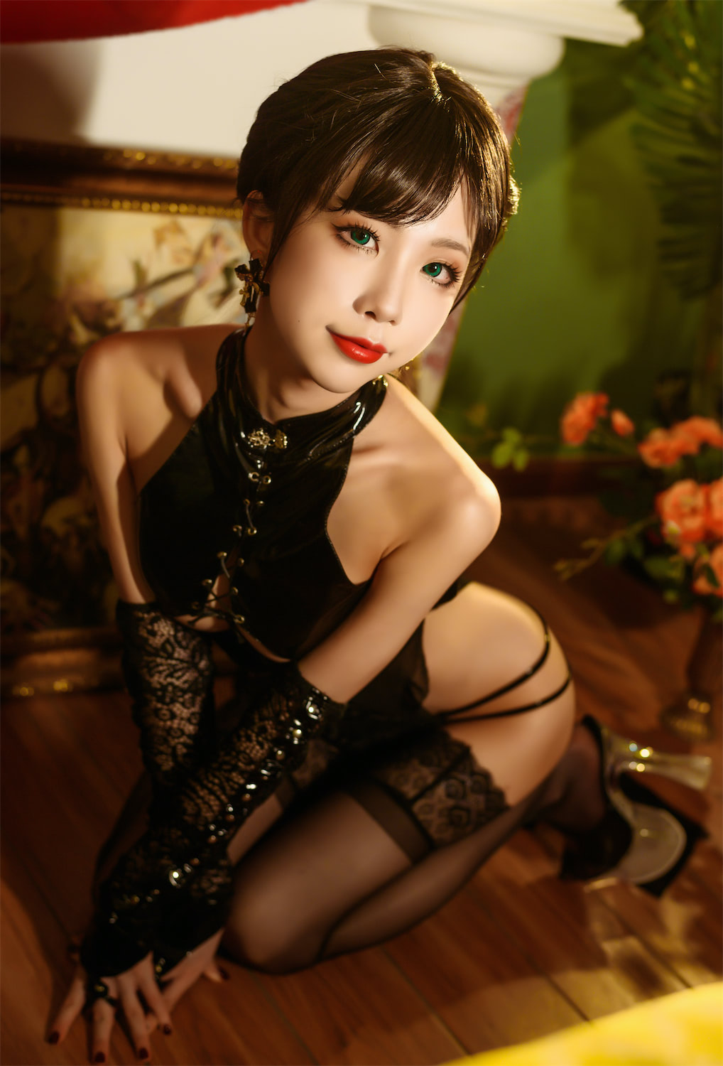 水淼aqua - 复古黑旗袍 [28P] - 第1张 - 机器猫次元
