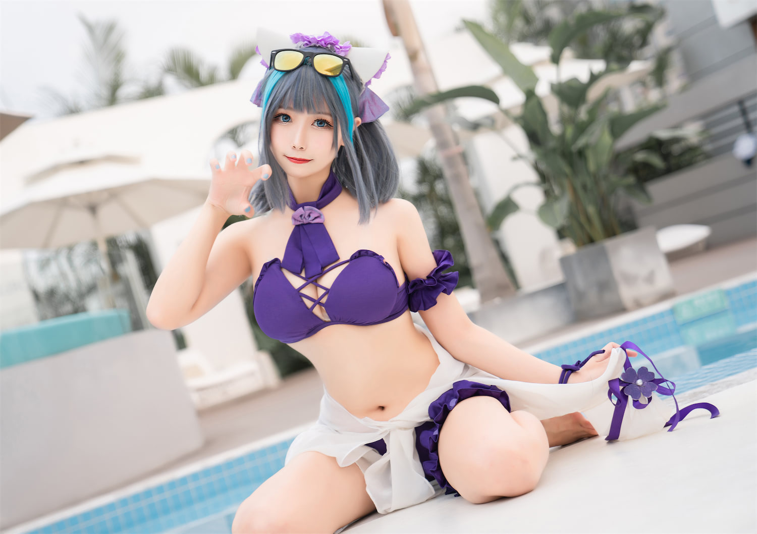 Momoko葵葵 - 碧蓝航线 泳池柴郡 [40P] - 第4张 - 机器猫次元