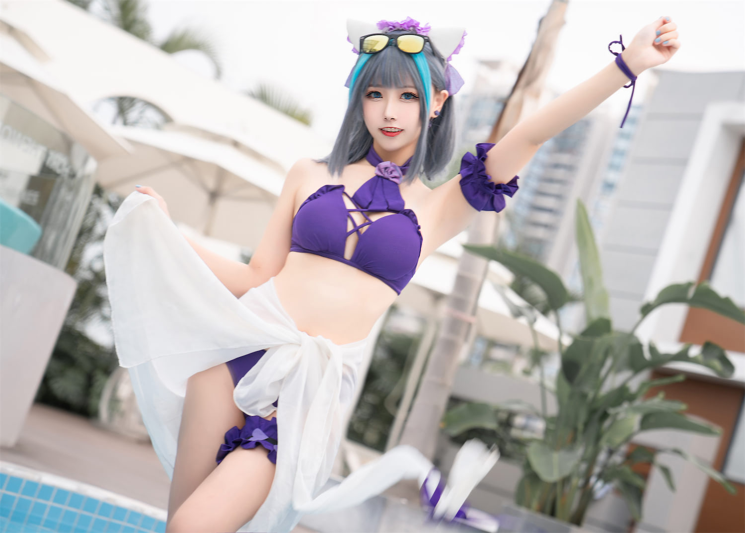 Momoko葵葵 - 碧蓝航线 泳池柴郡 [40P] - 第1张 - 机器猫次元
