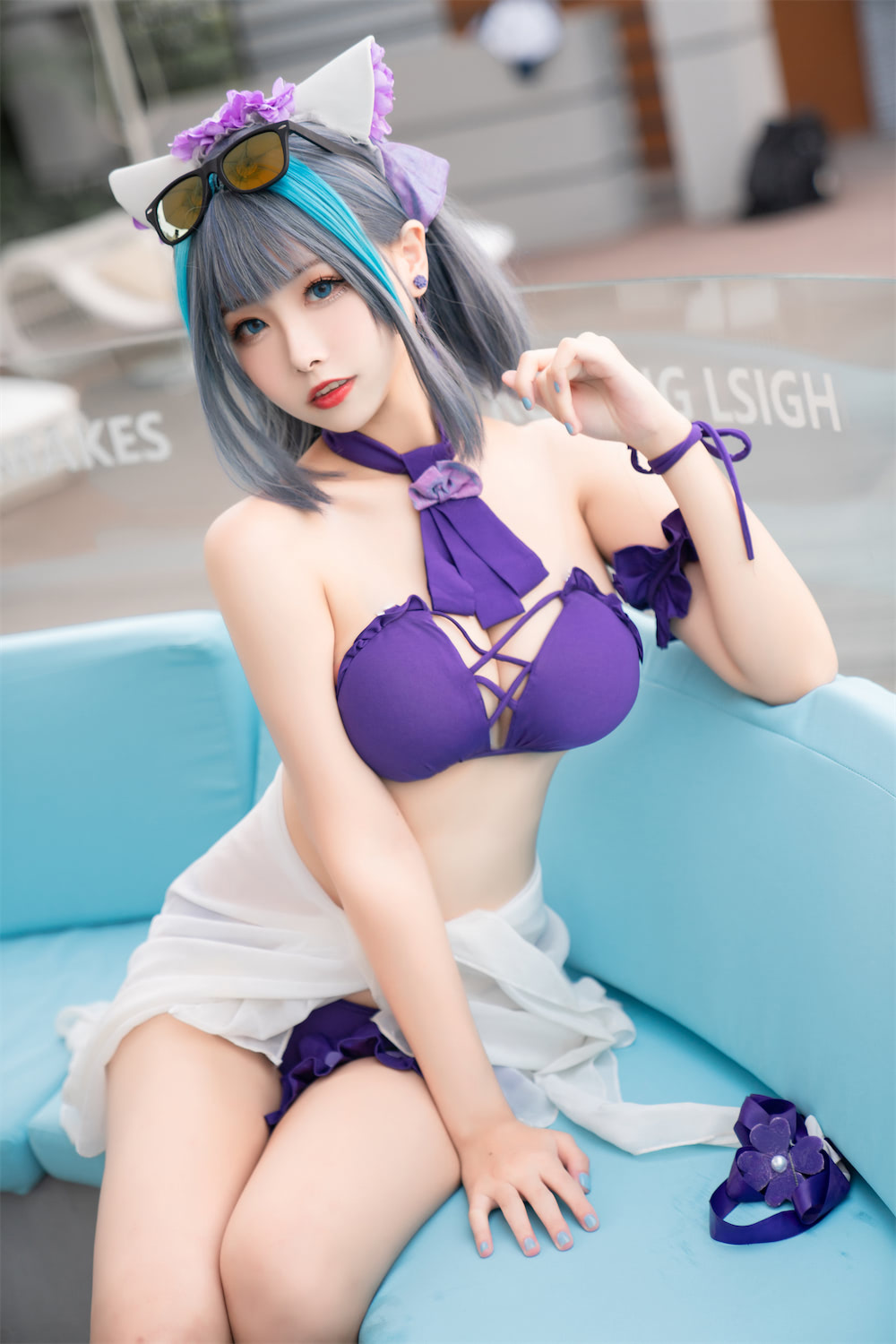 Momoko葵葵 - 碧蓝航线 泳池柴郡 [40P] - 第2张 - 机器猫次元
