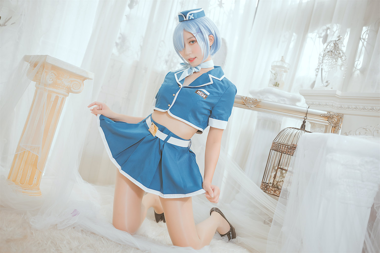 Money冷冷 - 蕾姆空姐小恶魔 [33P] - 第1张 - 机器猫次元