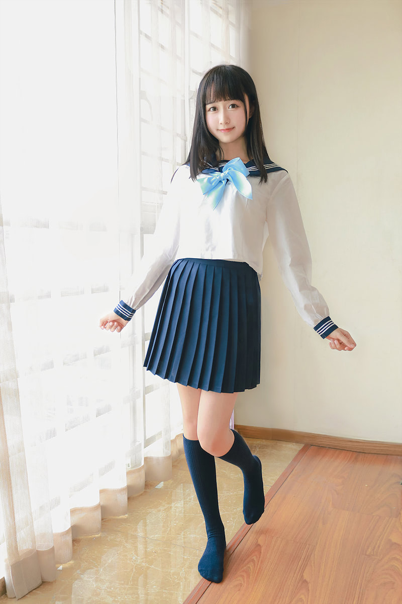 木绵绵OwO - 水手服内衣套装 [48P] - 第2张 - 机器猫次元