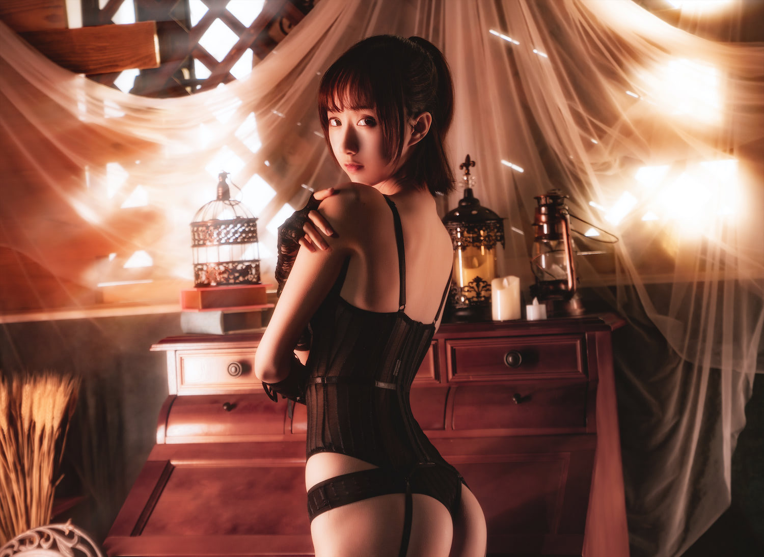 木绵绵OwO - 黑色塑形衣 [70P] - 第6张 - 机器猫次元