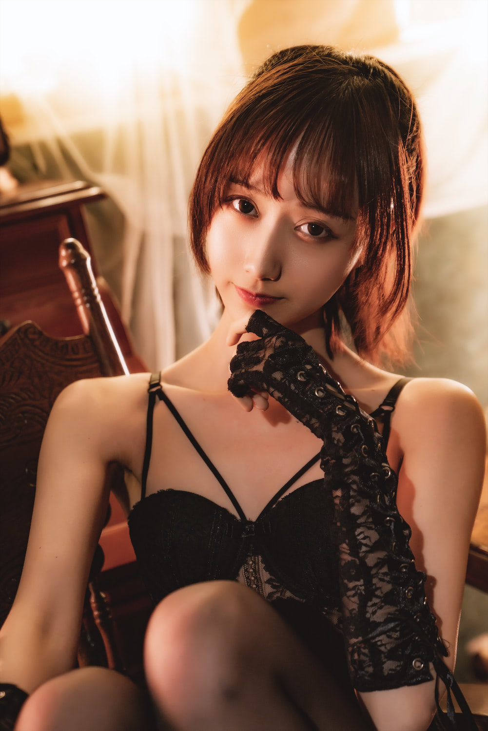 木绵绵OwO - 黑色塑形衣 [70P] - 第1张 - 机器猫次元