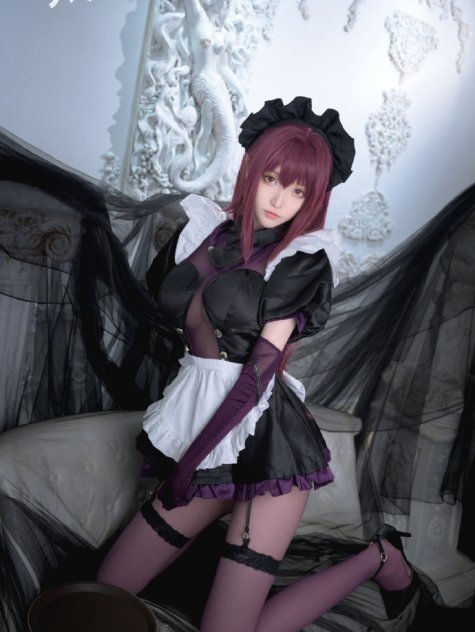 【COS正片】FGO斯卡哈cos 师匠同人女仆 cn青青子Ak